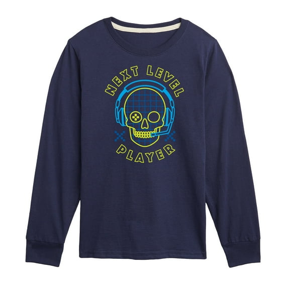 Instant Message - Gamer - Next Level Player - Toddler & Youth Long Sleeve Graphic T-Shirt