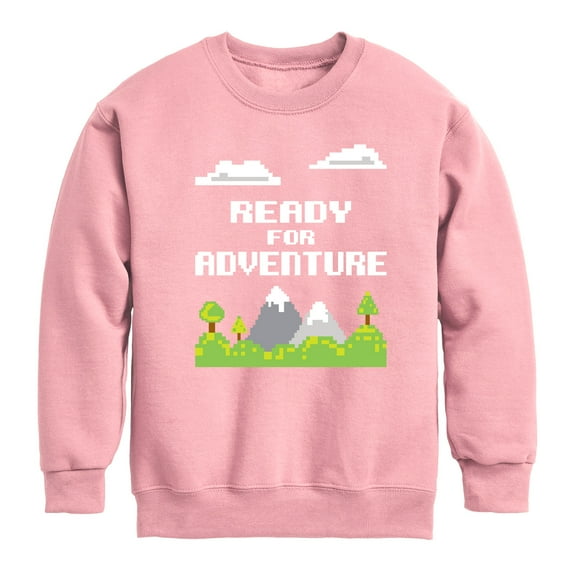 Instant Message - Gamer - Ready for Adventure - Toddler & Youth Crewneck Fleece Sweatshirt