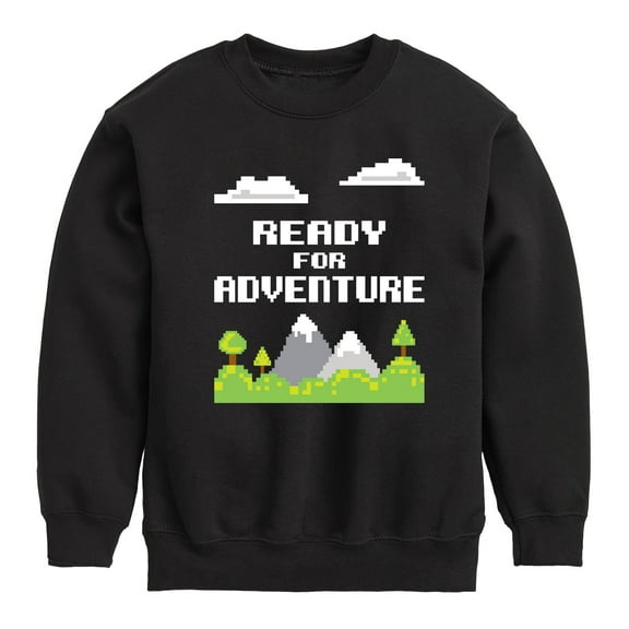 Instant Message - Gamer - Ready for Adventure - Toddler & Youth Crewneck Fleece Sweatshirt