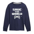 thumbnail image 1 of Instant Message - Gamer - Save The World - Toddler & Youth Long Sleeve Graphic T-Shirt, 1 of 6