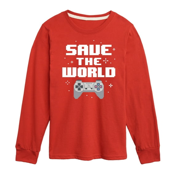 Instant Message - Gamer - Save The World - Toddler & Youth Long Sleeve Graphic T-Shirt