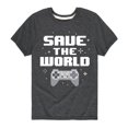 thumbnail image 1 of Instant Message - Gamer - Save The World - Toddler & Youth Short Sleeve Graphic T-Shirt, 1 of 6