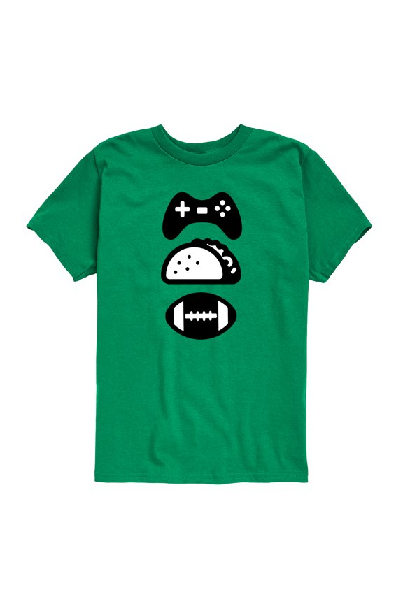 - Games Tacos Football - Toddler Boys Short Sleeve Graphic T-Shirt