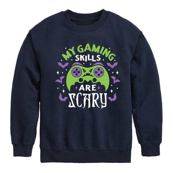 Instant Message - Gaming Skills Are Scary - Toddler & Youth Crewneck Fleece Sweatshirt