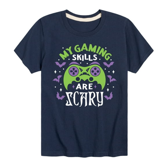 Instant Message - Gaming Skills Are Scary - Toddler & Youth Short Sleeve Graphic T-Shirt