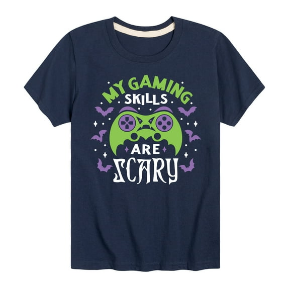 Instant Message - Gaming Skills Are Scary - Toddler & Youth Short Sleeve Graphic T-Shirt