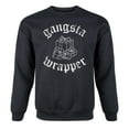 thumbnail image 1 of Instant Message - Gangsta Wrapper - Christmas Drinking Santa Adult Crew Fleece, 1 of 5