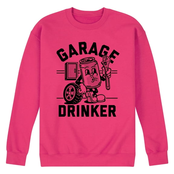 Instant Message - Garage Drinker - Men's Crew Neck Fleece Pullover