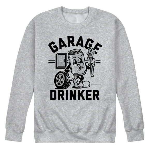 Instant Message - Garage Drinker - Men's Crew Neck Fleece Pullover
