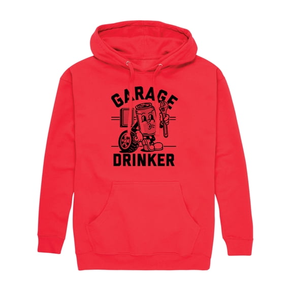 Instant Message - Garage Drinker - Men's Pullover Hooded Fleece Sweatshirt