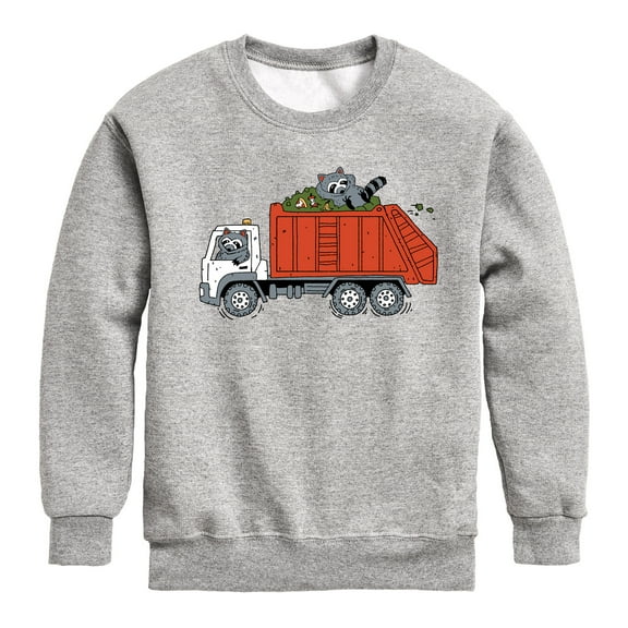 Instant Message - Garbage Truck Boys - Toddler & Youth Crewneck Fleece Sweatshirt