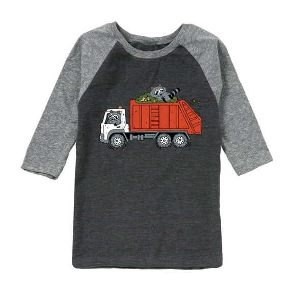 Instant Message - Garbage Truck Boys - Toddler & Youth Raglan Graphic T-Shirt