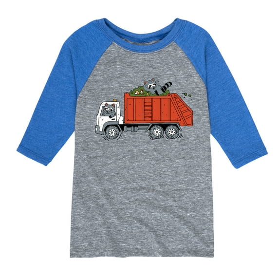 Instant Message - Garbage Truck Boys - Toddler & Youth Raglan Graphic T-Shirt