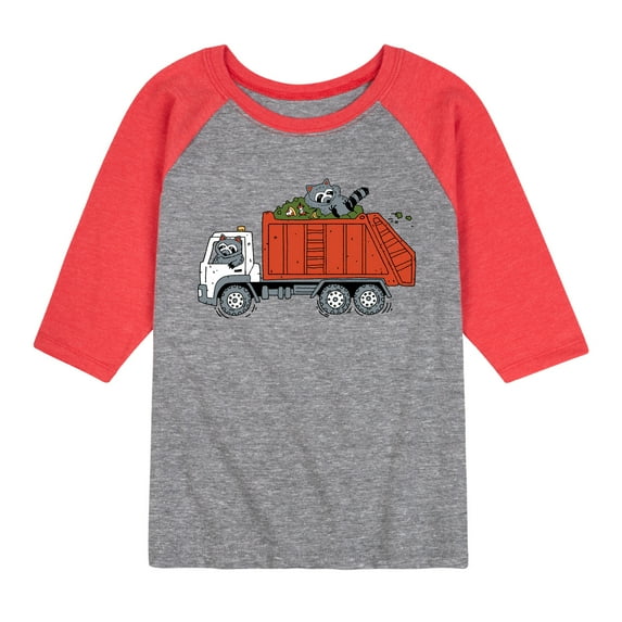 Instant Message - Garbage Truck Boys - Toddler & Youth Raglan Graphic T-Shirt