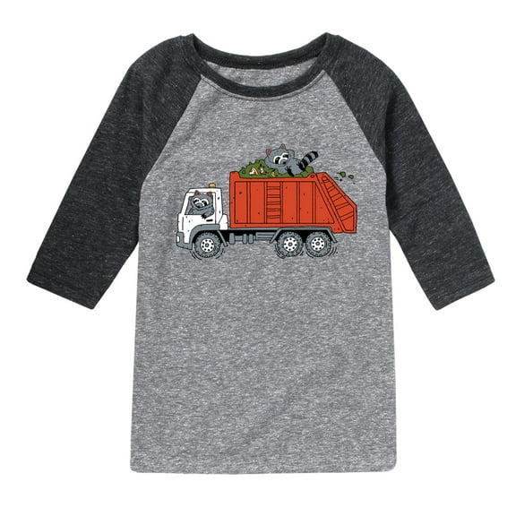 Instant Message - Garbage Truck Boys - Toddler & Youth Raglan Graphic T-Shirt