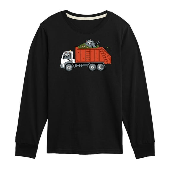 Instant Message - Garbage Truck Raccoons - Toddler & Youth Long Sleeve Graphic T-Shirt