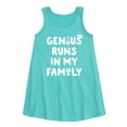 thumbnail image 1 of Instant Message - Genius Runs In My Family - Toddler & Youth Girls A-line Dress, 1 of 5