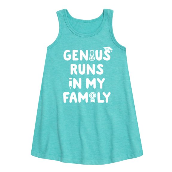 Instant Message - Genius Runs In My Family - Toddler & Youth Girls A-line Dress