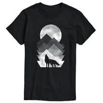 Instant Message - Geometric Mountain Wolf - Men's Short Sleeve Graphic T-Shirt
