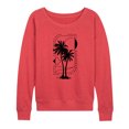 thumbnail image 1 of Instant Message - Geometric Palm Tree Scene - Women's Lightweight French Terry Pullover, 1 of 6