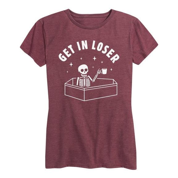 Instant Message - Get In Loser Skeleton - Women's Short Sleeve Graphic T-Shirt