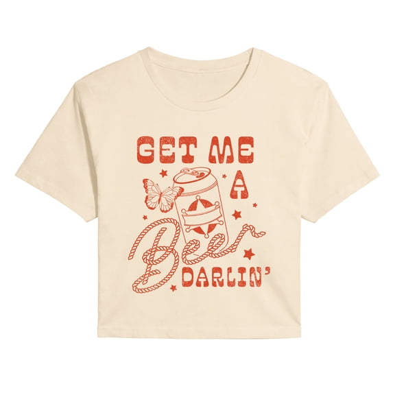 Instant Message - Get Me Beer Darlin' Cropped Graphic T-Shirt