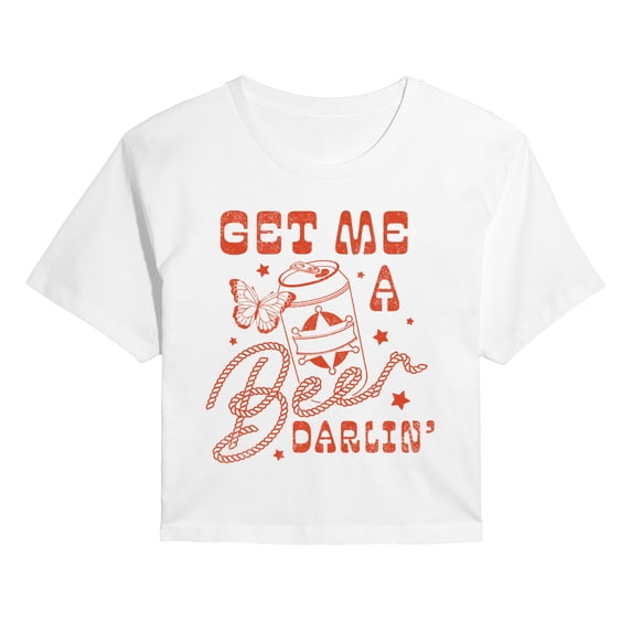 Instant Message - Get Me Beer Darlin' Cropped Graphic T-Shirt