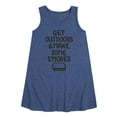 thumbnail image 1 of Instant Message - Get Outdoors & Make S'mores - Toddler & Youth Girls A-line Dress, 1 of 6