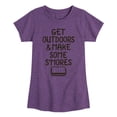thumbnail image 1 of Instant Message - Get Outdoors & Make S'mores - Toddler & Youth Girls Short Sleeve Graphic T-Shirt, 1 of 6