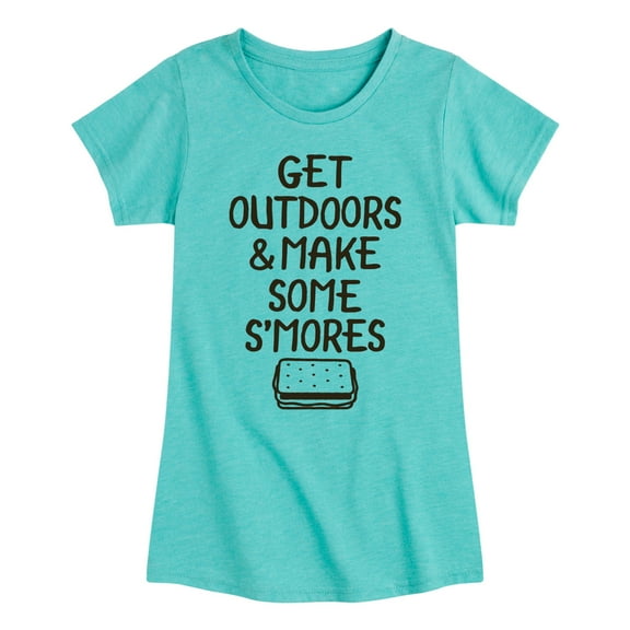 Instant Message - Get Outdoors & Make S'mores - Toddler & Youth Girls Short Sleeve Graphic T-Shirt