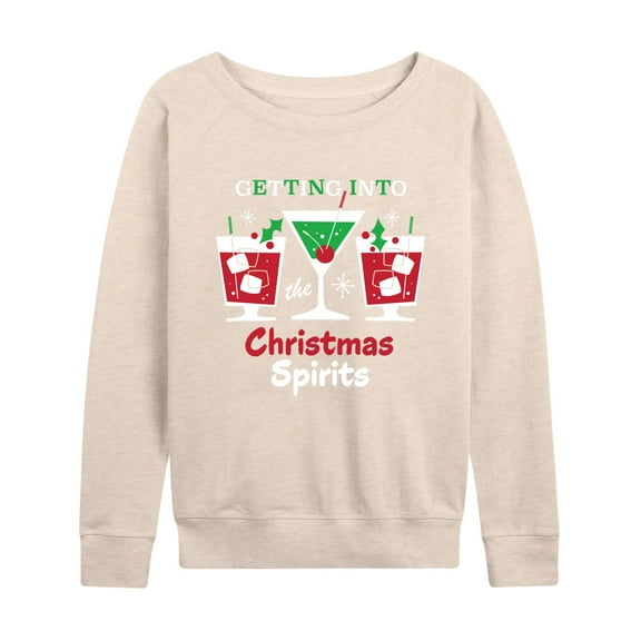 Instant Message - Getting Into Christmas Spirits - Women's Lightweight French Terry Long Sleeve Shirt
