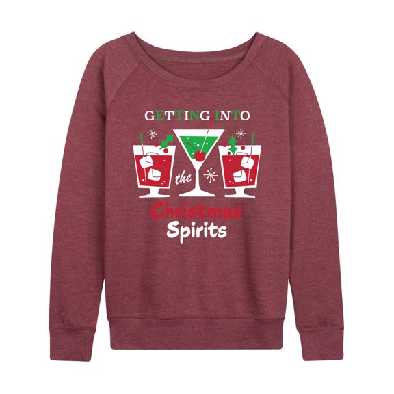 Instant Message - Getting Into Christmas Spirits - Women's Lightweight French Terry Long Sleeve Shirt