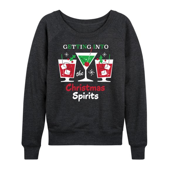 Instant Message - Getting Into Christmas Spirits - Women's Lightweight French Terry Long Sleeve Shirt