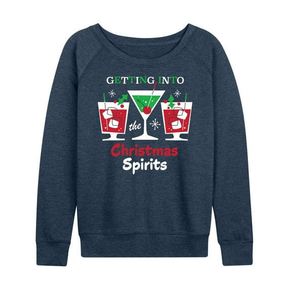 Instant Message - Getting Into Christmas Spirits - Women's Lightweight French Terry Long Sleeve Shirt