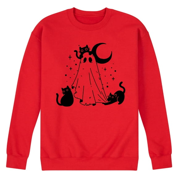 Instant Message - Ghost And Cats - Men's Crew Fleece Sweatshirts