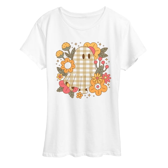 Instant Message - Ghost Pattern Florals - Women's Short Sleeve Graphic T-Shirt