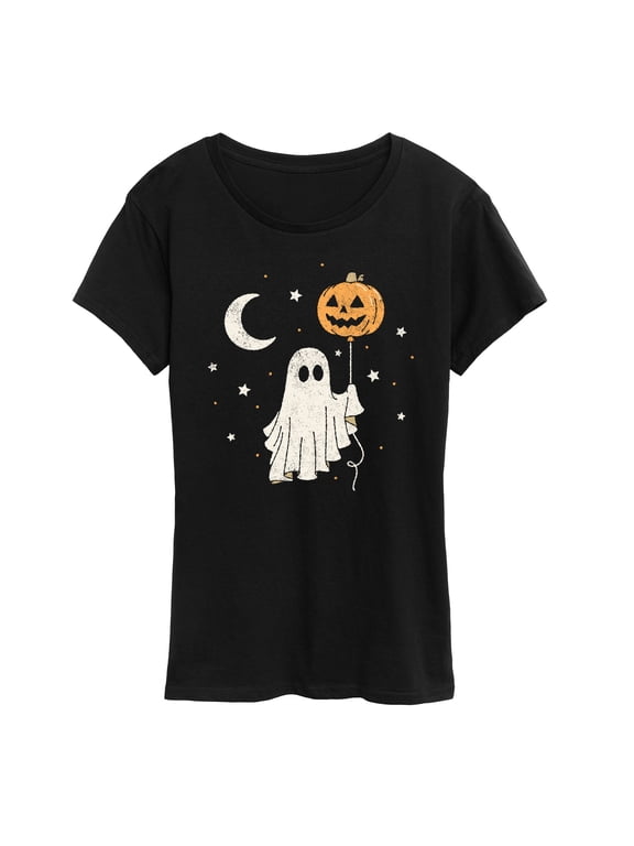 - Ghost Pumpkin Balloon Women's Short Sleeve Graphic T-Shirt