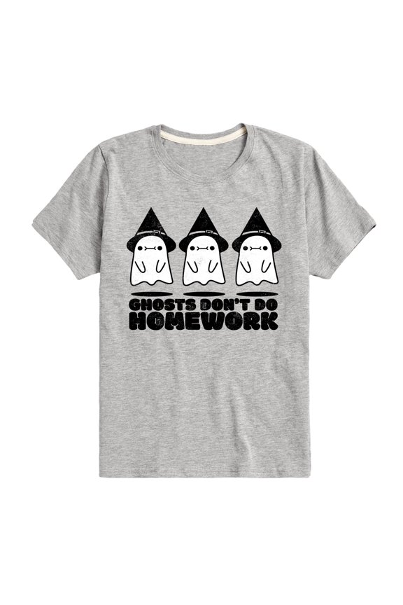 - Ghosts Don't Do Homework - Toddler & Youth Short Sleeve Graphic T-Shirt