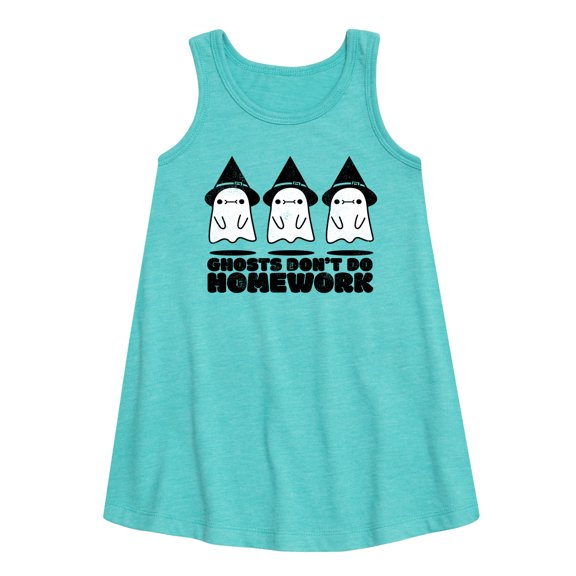 Instant Message - Ghosts Dont Do Homework  - Toddler & Youth Girls A-line Dress