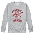 thumbnail image 1 of Instant Message - Giddy Up Jingle Horse - Men's Long Sleeve Crew Fleece Sweatshirt, 1 of 5