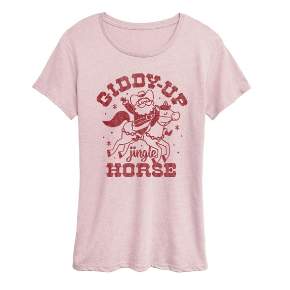 Instant Message - Giddy Up Jingle Horse - Women's Short Sleeve Graphic T-Shirt