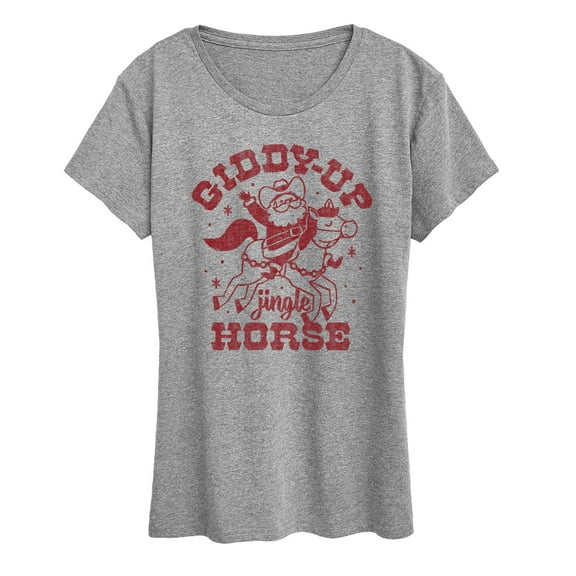 Instant Message - Giddy Up Jingle Horse - Women's Short Sleeve Graphic T-Shirt