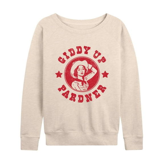 Instant Message - Giddy Up Pardner - Women's Lightweight French Terry Long Sleeve Shirt