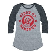 Instant Message - Giddy Up Pardner - Women's Raglan Graphic T-Shirt