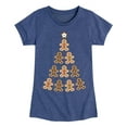 thumbnail image 1 of Instant Message - Gingerbread Man Tree - Toddler And Youth Girls Short Sleeve T-Shirt, 1 of 5