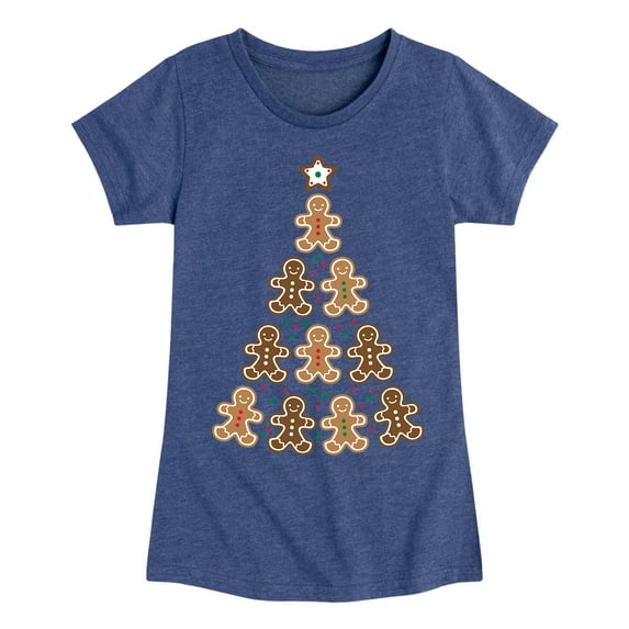 Instant Message - Gingerbread Man Tree - Toddler And Youth Girls Short Sleeve T-Shirt