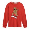 thumbnail image 1 of Instant Message - Gingerbread Skater Christmas - Toddler & Youth Long Sleeve Graphic T-Shirt, 1 of 6