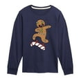 thumbnail image 1 of Instant Message - Gingerbread Skater Christmas - Toddler & Youth Long Sleeve Graphic T-Shirt, 1 of 6