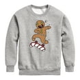 thumbnail image 1 of Instant Message - Gingerbread Skater Christmas - Toddler & Youth Crewneck Fleece Sweatshirt, 1 of 6