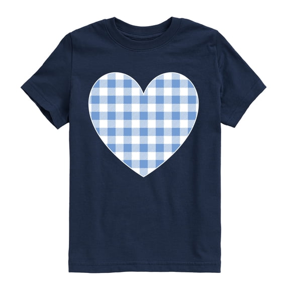 Instant Message - Gingham Heart Short Sleeve Graphic T-Shirt
